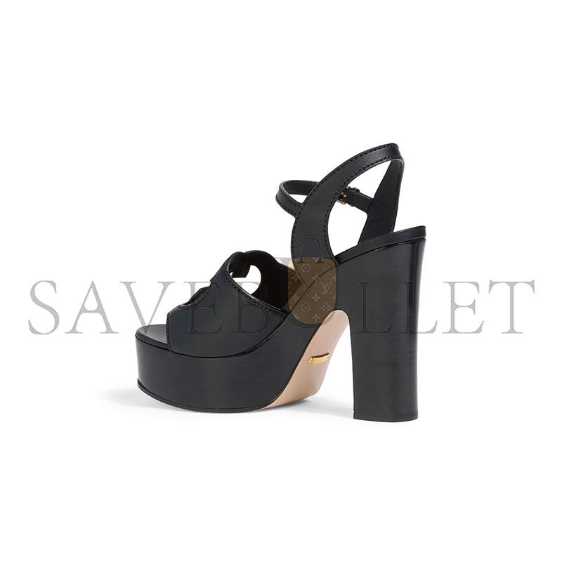 GUCCI LEATHER PLATFORM SANDALS 